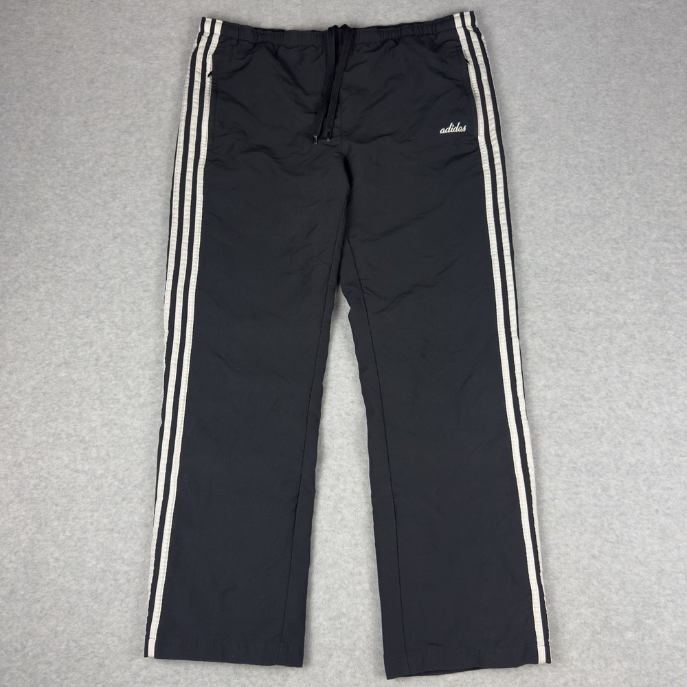 Vintage 2005 Adidas Track Pants Size Mens Large (32x29.5) Black 3 White Stripes